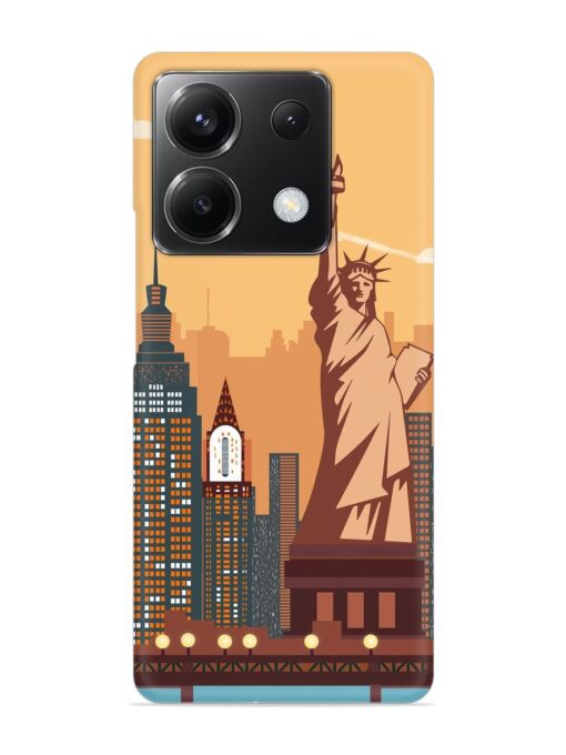 New York Statue Of Liberty Architectural Scenery Snap Case for Poco X6 (5G) Zapvi