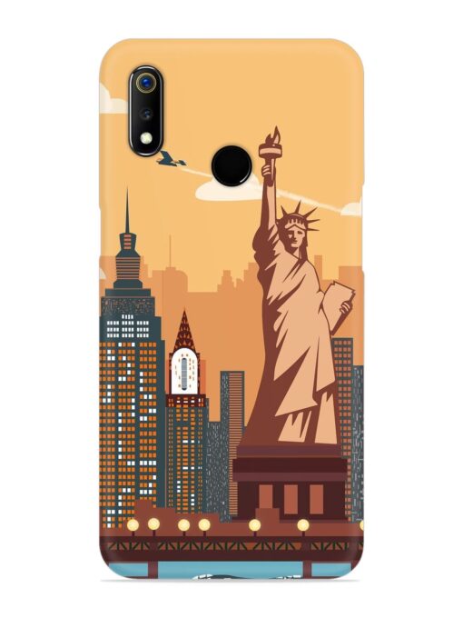 New York Statue Of Liberty Architectural Scenery Snap Case for Realme 3 Pro Zapvi