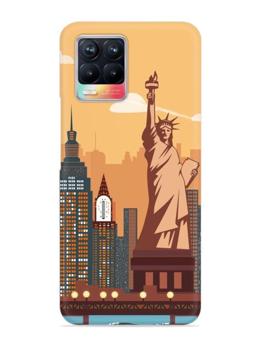 New York Statue Of Liberty Architectural Scenery Snap Case for Realme 8 (4G) Zapvi