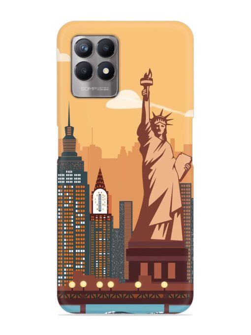 New York Statue Of Liberty Architectural Scenery Snap Case for Realme 8I Zapvi
