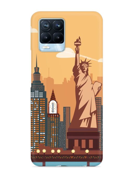 New York Statue Of Liberty Architectural Scenery Snap Case for Realme 8 Pro Zapvi