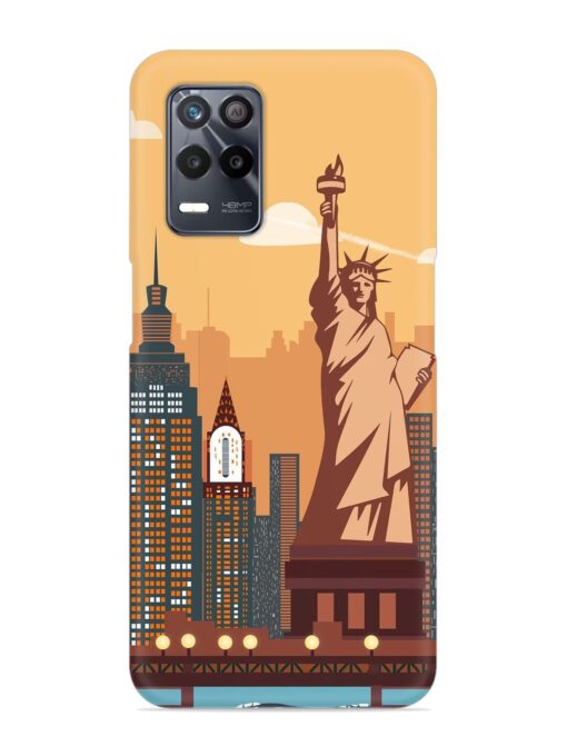 New York Statue Of Liberty Architectural Scenery Snap Case for Realme 8S (5G) Zapvi