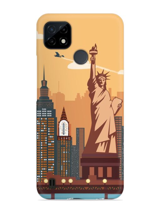New York Statue Of Liberty Architectural Scenery Snap Case for Realme C25Y Zapvi
