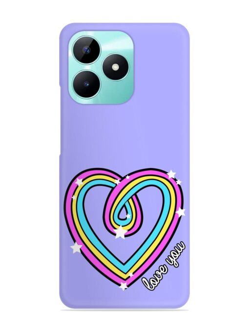 Colorful Rainbow Heart Snap Case for Realme C51 Zapvi