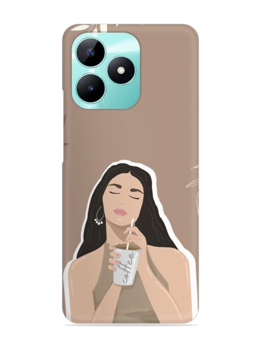 Girl With Coffee Snap Case for Realme C51 Zapvi