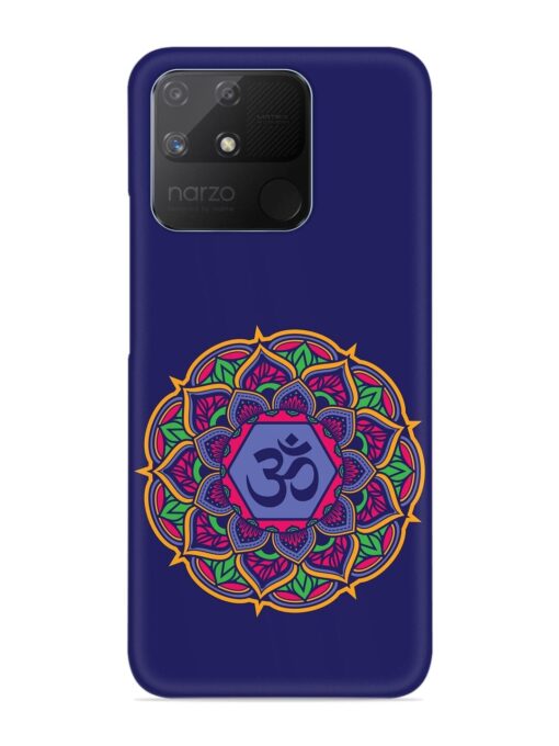 Om Mandala Art Blue Snap Case for Realme Narzo 50A Zapvi