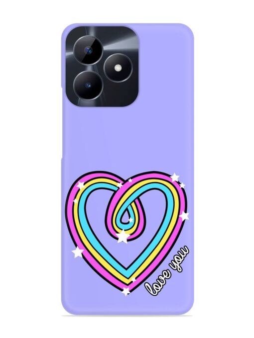Colorful Rainbow Heart Snap Case for Realme Narzo N53 Zapvi
