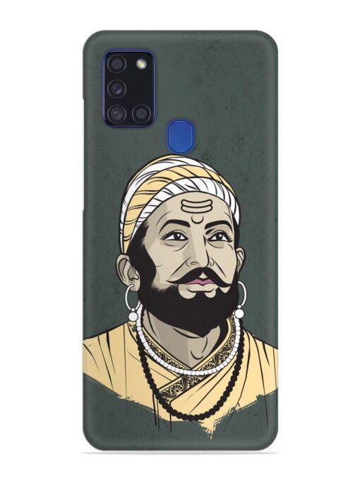 Shivaji Maharaj Vector Art Snap Case for Samsung Galaxy A21S Zapvi