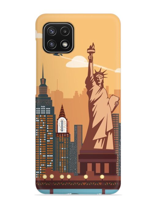New York Statue Of Liberty Architectural Scenery Snap Case for Samsung Galaxy A22 (5G) Zapvi