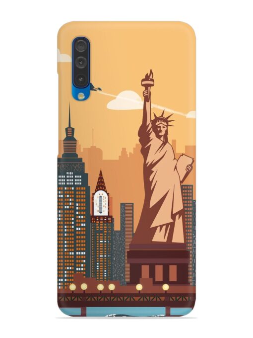New York Statue Of Liberty Architectural Scenery Snap Case for Samsung Galaxy A50 Zapvi
