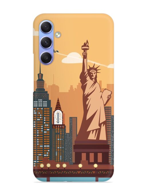 New York Statue Of Liberty Architectural Scenery Snap Case for Samsung Galaxy A54 (5G) Zapvi