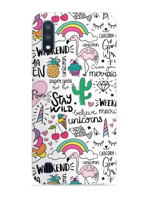 Unicorn Ice Cream Snap Case for Samsung Galaxy M01 Zapvi