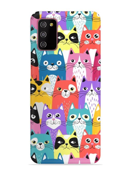 Funny Cartoon Cats Snap Case for Samsung Galaxy M02S Zapvi