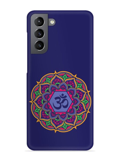Om Mandala Art Blue Snap Case for Samsung Galaxy S21 Plus Zapvi