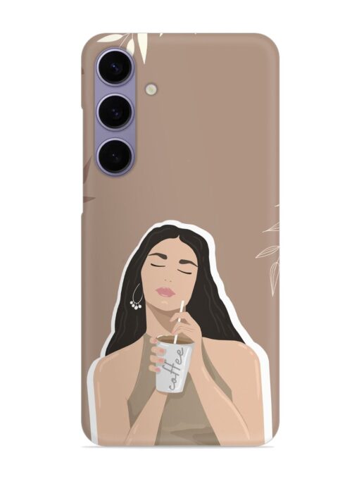 Girl With Coffee Snap Case for Samsung Galaxy S24 (5G) Zapvi