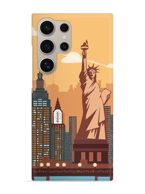 New York Statue Of Liberty Architectural Scenery Snap Case for Samsung Galaxy S24 Ultra (5G) Zapvi