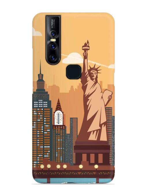 New York Statue Of Liberty Architectural Scenery Snap Case for Vivo V15 Zapvi