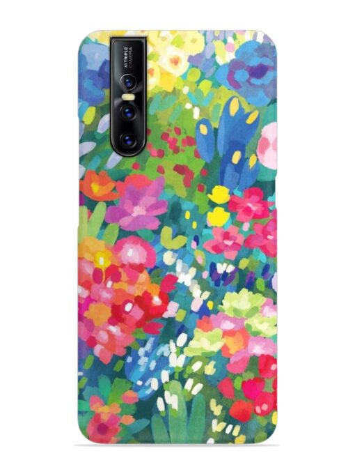 Watercolor Flower Art Snap Case for Vivo V15 Pro Zapvi