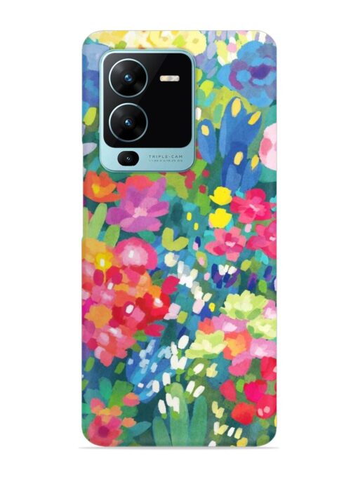 Watercolor Flower Art Snap Case for Vivo V25 Pro (5G) Zapvi