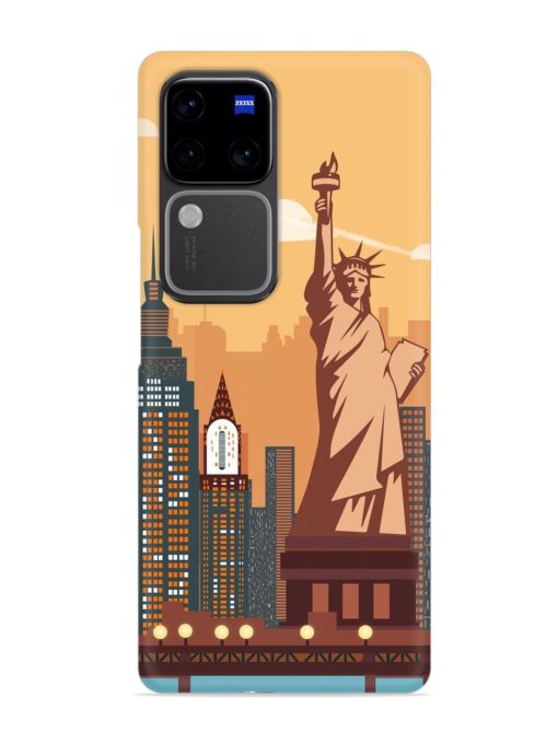 New York Statue Of Liberty Architectural Scenery Snap Case for Vivo V30 (5G) Zapvi