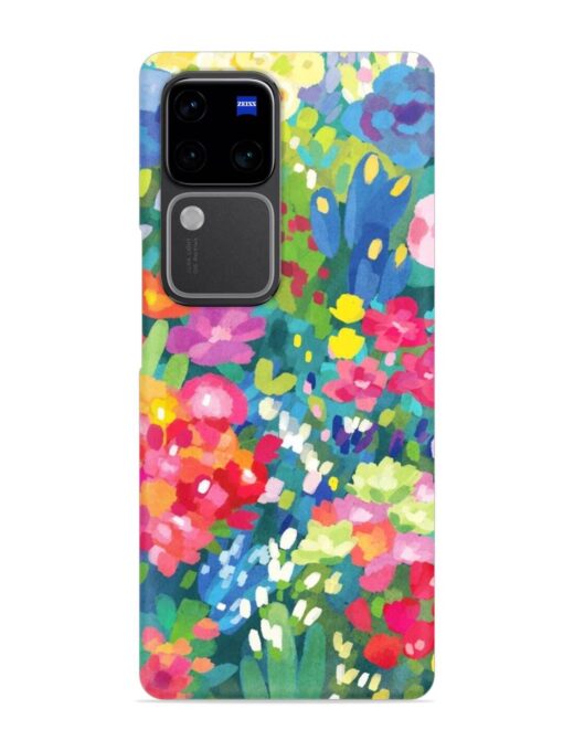 Watercolor Flower Art Snap Case for Vivo V30 (5G) Zapvi