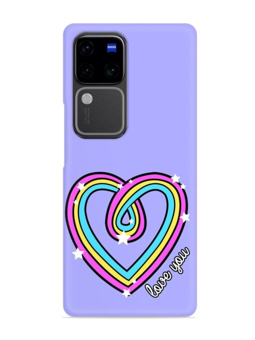 Colorful Rainbow Heart Snap Case for Vivo V30 (5G) Zapvi