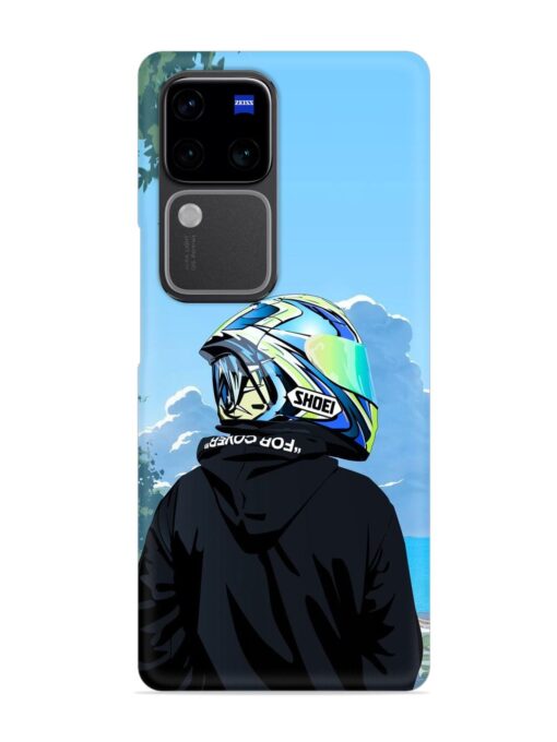 Rider With Helmet Snap Case for Vivo V30 (5G) Zapvi