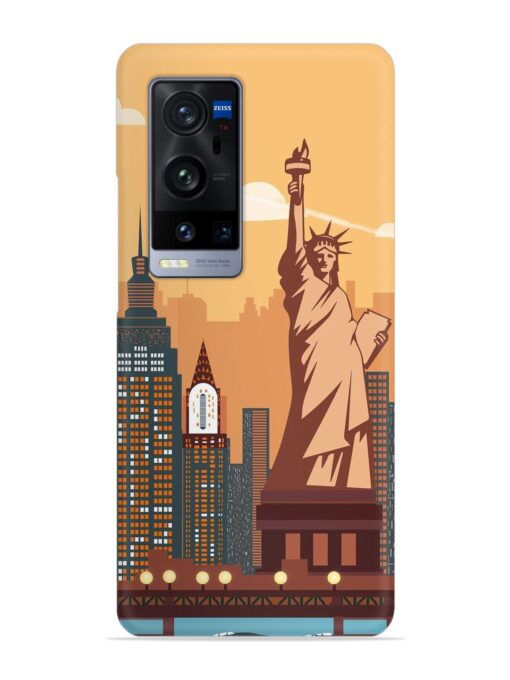 New York Statue Of Liberty Architectural Scenery Snap Case for Vivo X60 Pro Plus Zapvi