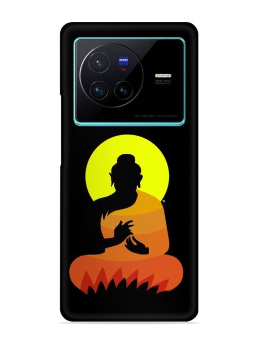 Buddha Art Black Snap Case for Vivo X80 Zapvi