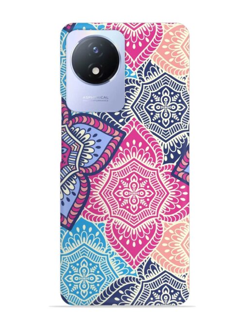 Ethnic Floral Seamless Snap Case for Vivo Y02T Zapvi