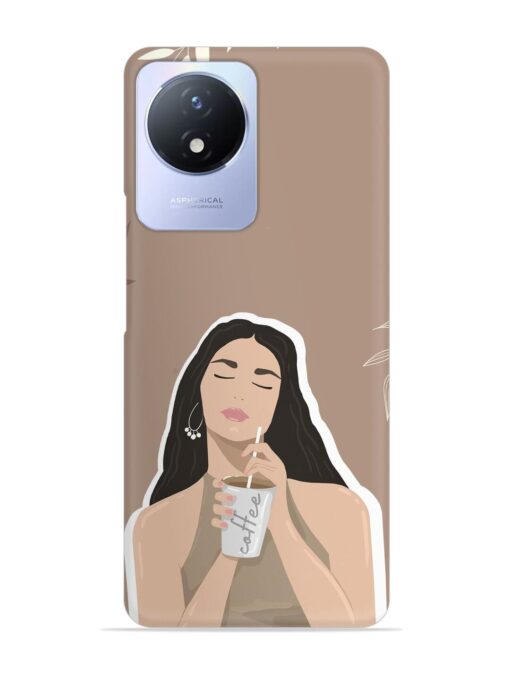 Girl With Coffee Snap Case for Vivo Y02T Zapvi