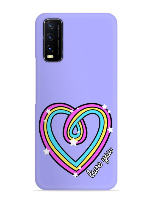 Colorful Rainbow Heart Snap Case for Vivo Y20T Zapvi