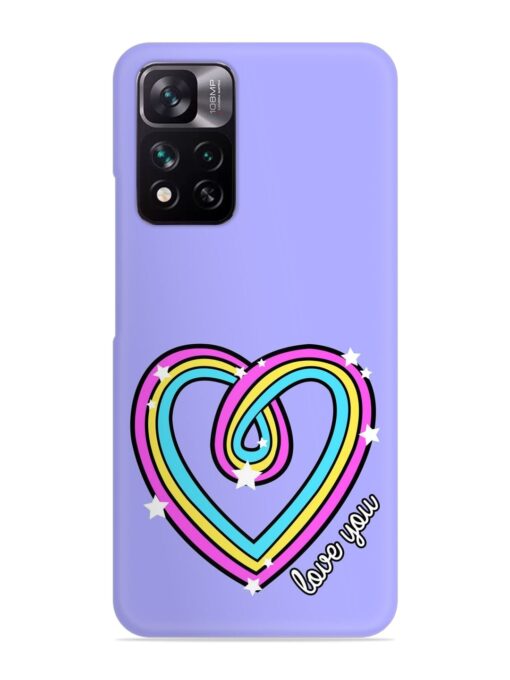 Colorful Rainbow Heart Snap Case for Xiaomi Mi 11I (5G) Zapvi