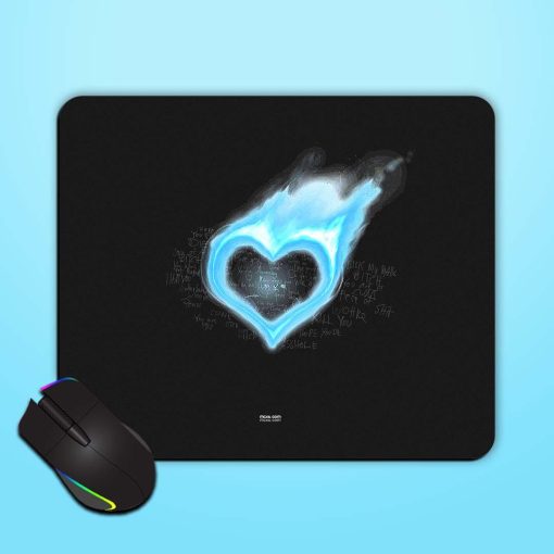 Burning Blue Heart Mouse Pad Zapvi