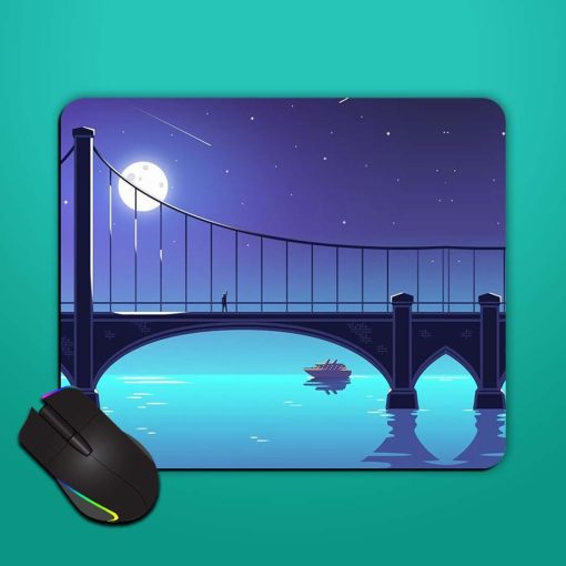 Night View Bridge Mouse Pad Zapvi