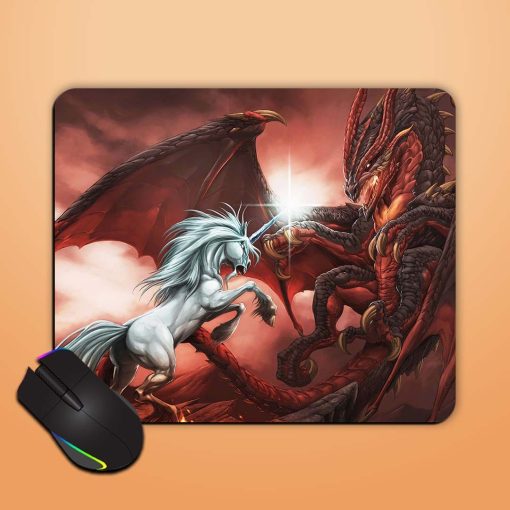 Dragon Vs Unicorn Mouse Pad Zapvi