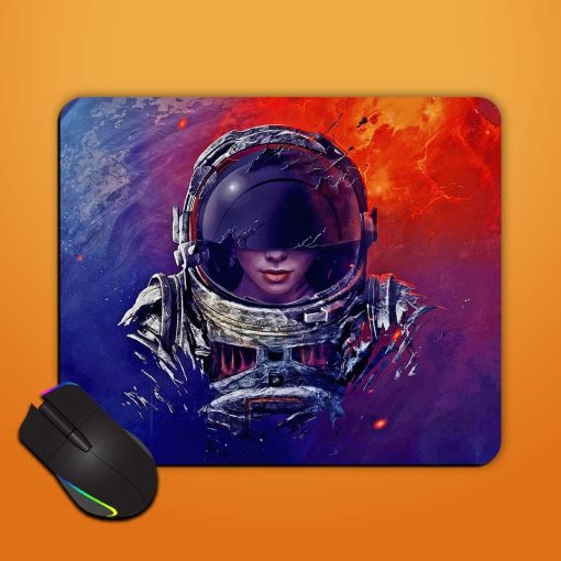 Astronaut Illustration Mouse Pad