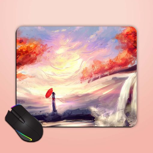 Anime Girl Illustration Mouse Pad