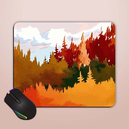 Trees On Hill Painting Mouse Pad Zapvi