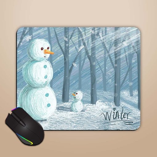 Snow Illustration Mouse Pad Zapvi