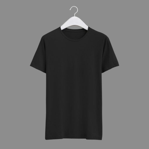 Jet Black Half Sleeve T-Shirt for Men Zapvi