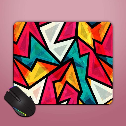 Abstract Colorful Geometric Mouse Pad Zapvi