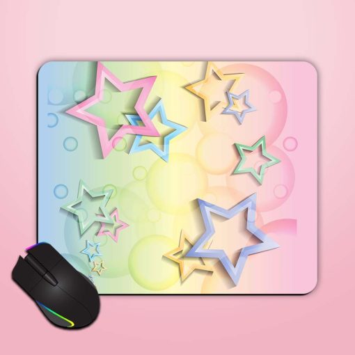 Background Colorful Stars Mouse Pad