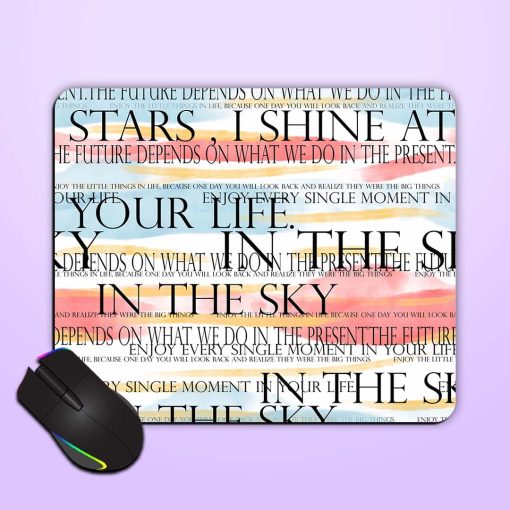 Seamless Slogans Pattern Mouse Pad Zapvi