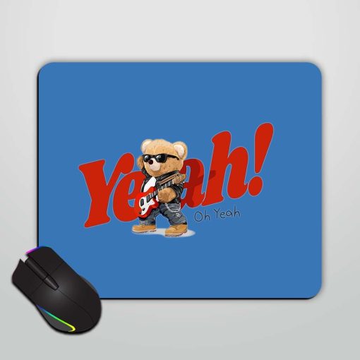 Yeah Slogan Bear Mouse Pad Zapvi