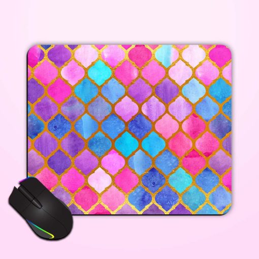 Watercolor Abstract Geometric Mouse Pad Zapvi