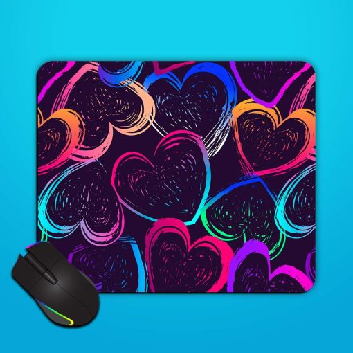 Abstract Seamless Hearts Mouse Pad Zapvi