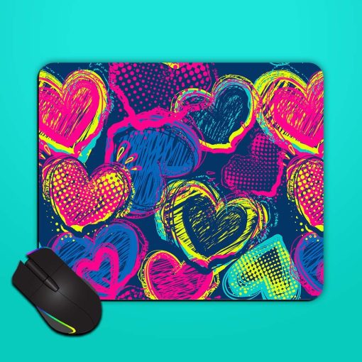 Abstract Seamless Hearts Mouse Pad