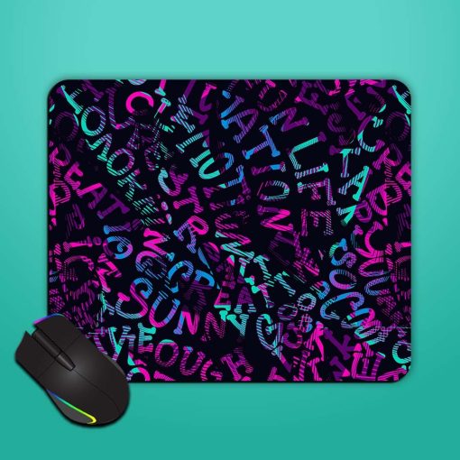 Abstract Seamless Lettering Mouse Pad