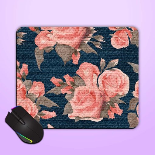 Pink Roses Floral Mouse Pad Zapvi